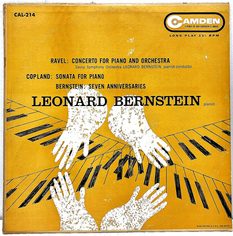 Leonard Bernstein Concerto For Piano 1955 Vinyl Camden Records 1st Press Mono