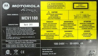 Vecima Networks Motorola MCV1100 MPEG Decoder w/ Processor and 6 Output Cards