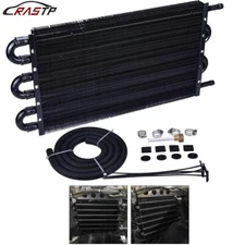 Row 6 Aluminum Remote Transmission Oil Cooler Auto-Manual Radiator Converter