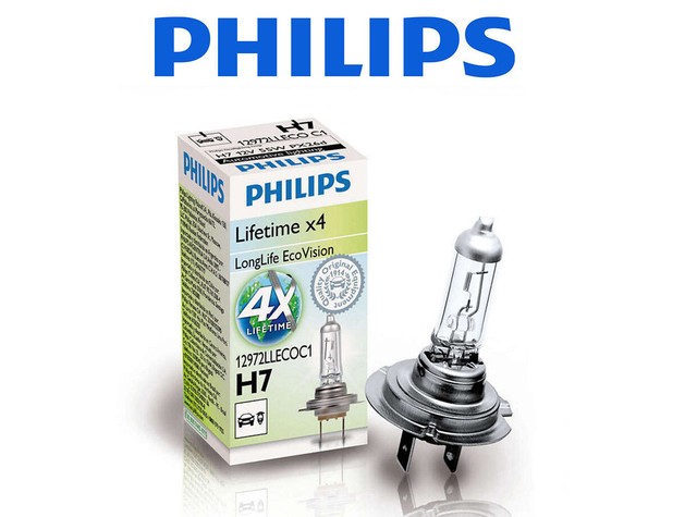 1 bombilla Philips Longlife Ecovision H7 55w lampara Px26d especial moto | Compra online en eBay