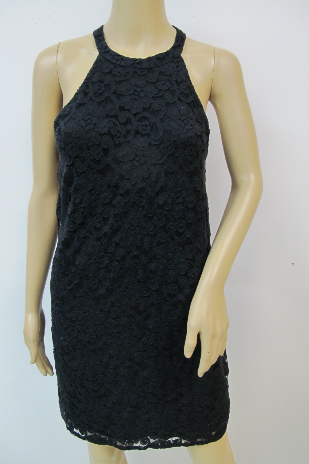 S.H.E. Soul Harmony Energy Sleeveless Halter Open Back Lace Dress Size S