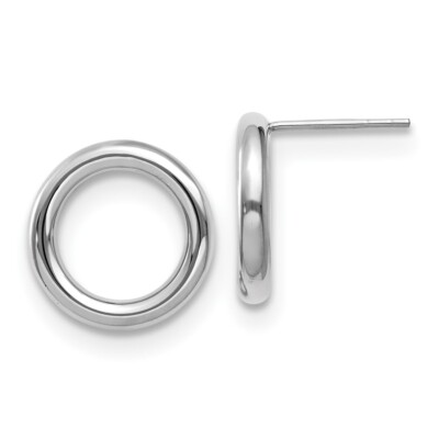 Ohrstecker 15 mm 14 Karat Weißgold poliert Kreis