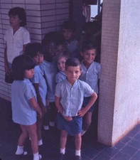 Vintage Stereo Realist Photo 3D Slide BRAZIL School Kids in Door