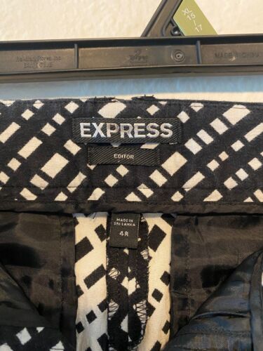 Express Women's Slim Ankle Pants Size 4 Reg Black/White - Picture 4 of 7