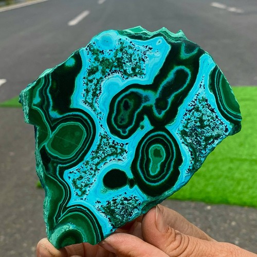 394G Crisocolla naturale/Malachite trasparente grappolo campione minerale grezzo - Foto 24 di 24