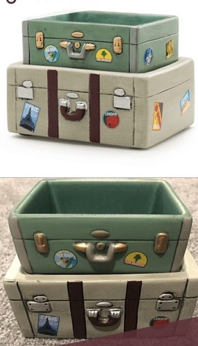 Scentsy Bon Voyage Wärmer 2-teilig Gepäck Kofferraum 1940 Stil-nicht mehr produziert/RAR-NEU IM KARTON - Bild 3 von 5