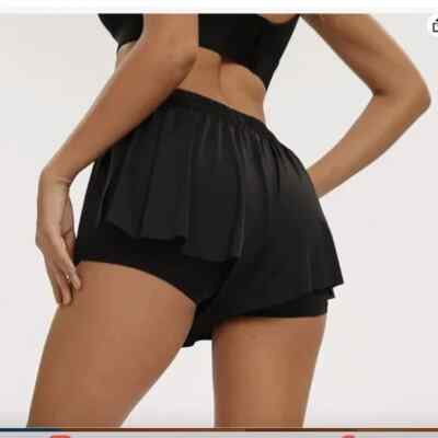 Toflowytour Women's Flowy Athletic Shorts - Gym Yoga Running Comfy Spandex Lounge Shorts - View #3