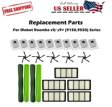 Replacement Parts for iRobot Roomba S9 S9+ Plus Vacuum Brushes Filters Dust Bags