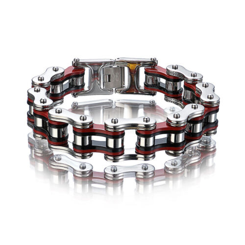Stainless Steel Biker Bicycle Motorcycle Chain Link Bracelets For Men/Women Punk - Picture 1 of 10