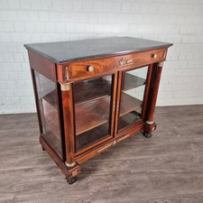 25214 Vitrine Geschirrschrank Anrichte Biedermeier 1820 Mahagoni furniert Antik