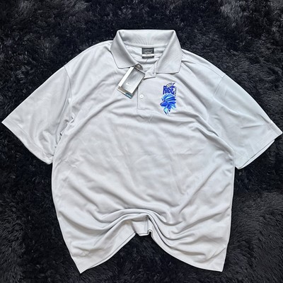 NWT Grey Nike Golf Polo Shirt Size Large MTN Dew Embroidery Button Up Preppy