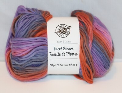 Loops & Threads Facet Stones Agate Yarn Acrylic 5.2 oz / 243 yds #4 Weight NEW