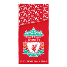 Image of Liverpool Star Towel Football Crest Cotton Towel Red Green Pool Beach