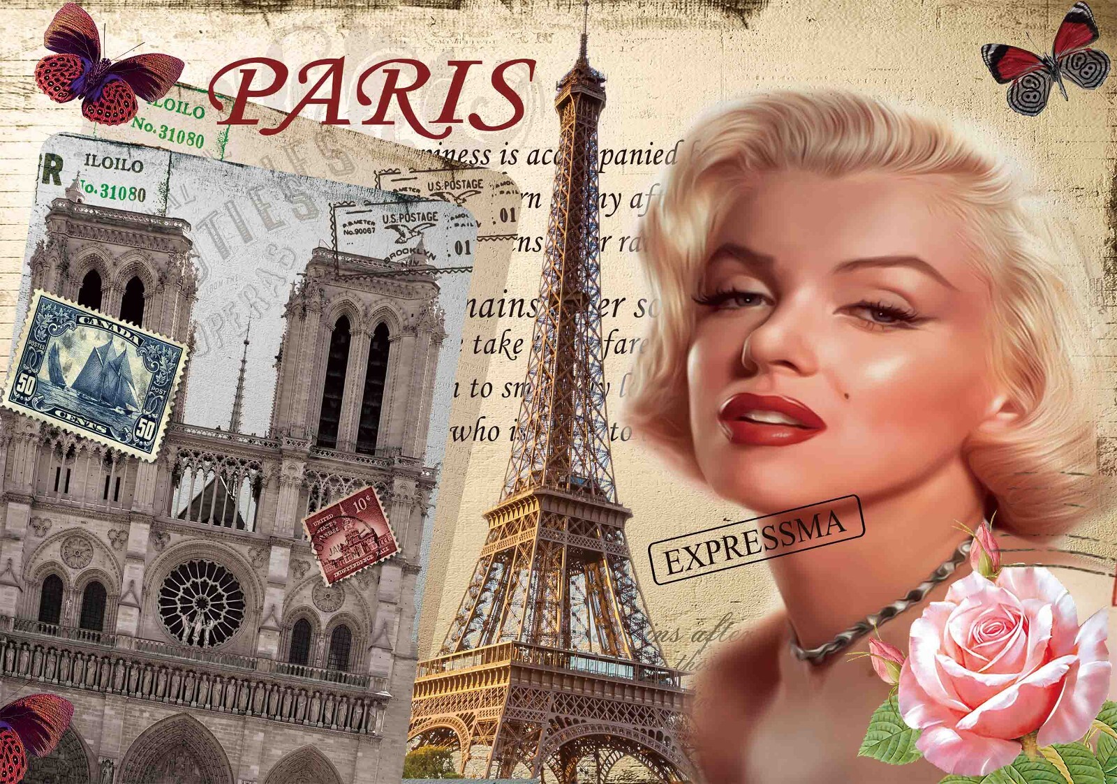 3D Marilyn Monroe Stamp Eiffel Tower Wall Murals Wallpaper Murals Wall 3d marilyn monroe stamp eiffel tower wall murals wallpaper murals wall