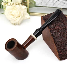 MUXIANG Briar Poker Handmade Wooden Tobacco Pipe Acrylic Stem Smoking Pipe