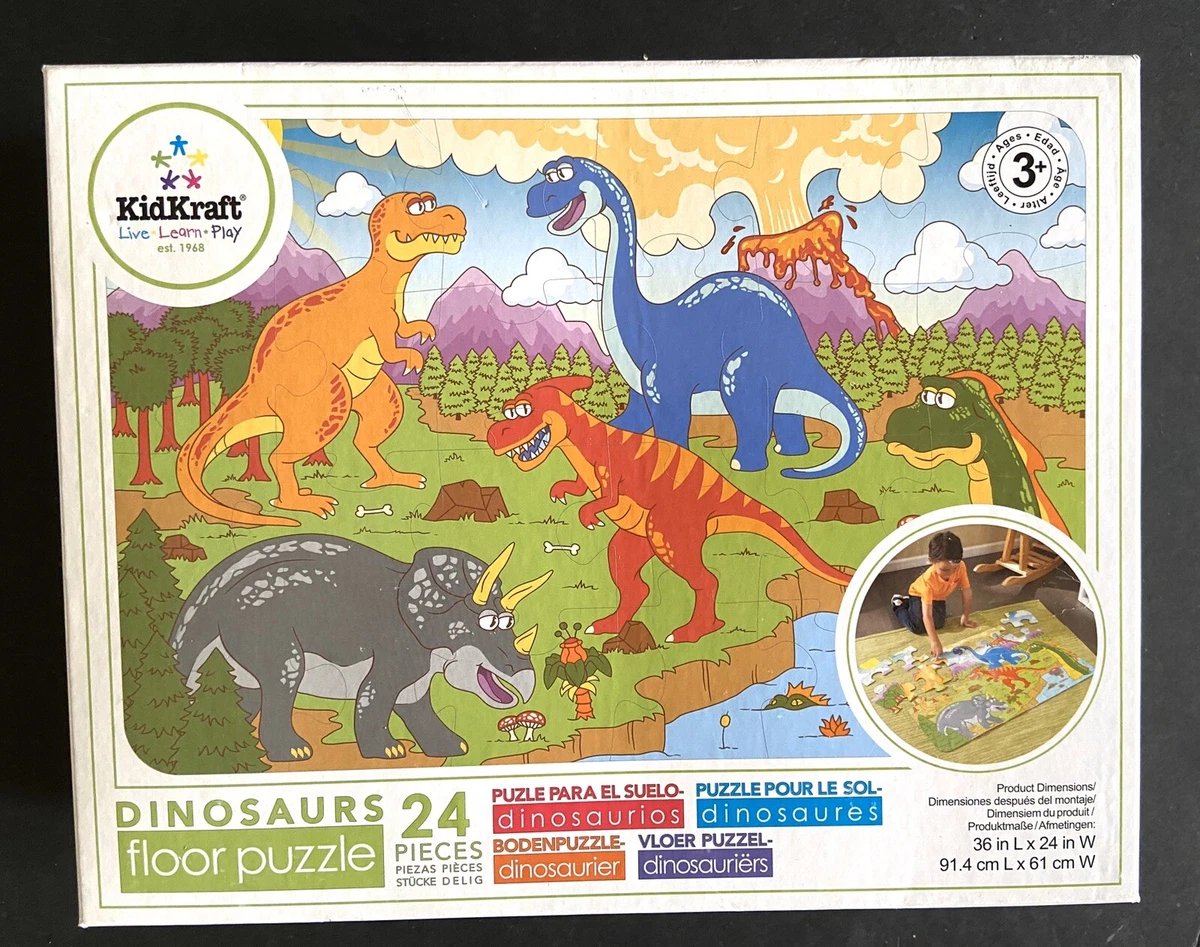 Kidkraft Dinosaurs Floor Jigsaw Puzzle 24 Pieces Complete 36 X 24