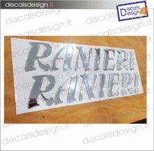 Adesivi in resina coppia scritte fregi barca Ranieri resinati cromo 3d nautica