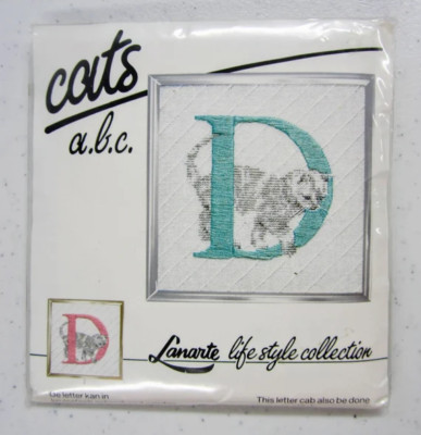 Cats a.b.c. Lanarte Lifestyle Collection Letter D Needlepoint Kit 33796
