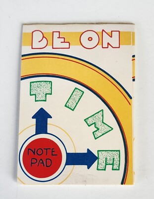 1984 Vintage Premium Cracker Jack Prize Be on Time Note Book Toy