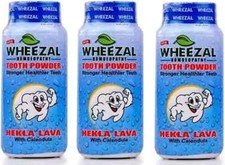 Pack Of 3 Wheezal Hekla Lava Tooth Powder 100 GM -For Bleeding Gums, Tooth Decay