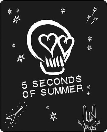 New 5 Seconds of Summer 5SOS Skull Hearts Logo Fleece Throw Gift Blanket Amnesia