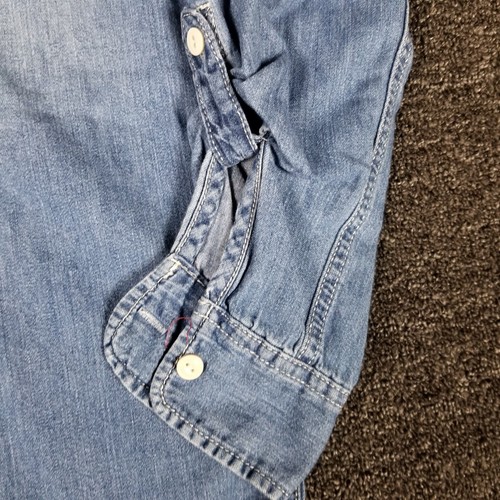 Gap Denim Top Girls XL Blue Button Up Long Sleeve School Casual Jean Shirt - Picture 10 of 12