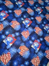 2003 Fabric Traditions Glittered Flag Fireworks Liberty Patriotic Fabric 43"x66"