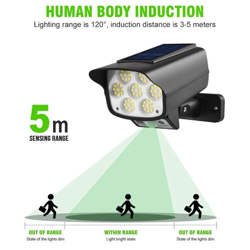 Solar Power LED Wall Light Security Outdoor Garden Flood Lamp PIR Motion Sensor - Picture 9 of 14