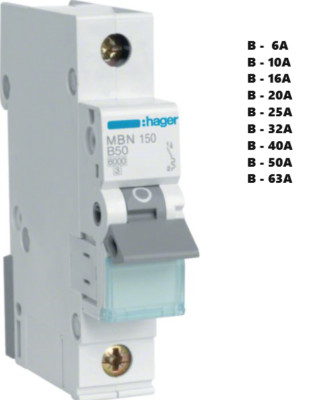 Hager LS Schalter Leitungsschutzschalter MBN MT MCN MU 1 2 3 4 Pol Fi Schalter