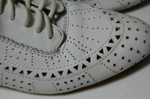 JEFFREY CAMPBELL SHOES MILLER OXFORD FLATS WHITE LEATHER LACE UP PERFORATED 7 - Picture 12 of 12
