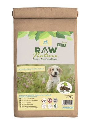 RAW Nature 5kg Trockenfutter JUNIOR - Natürlich Kaltgepresst - Gtreidefrei