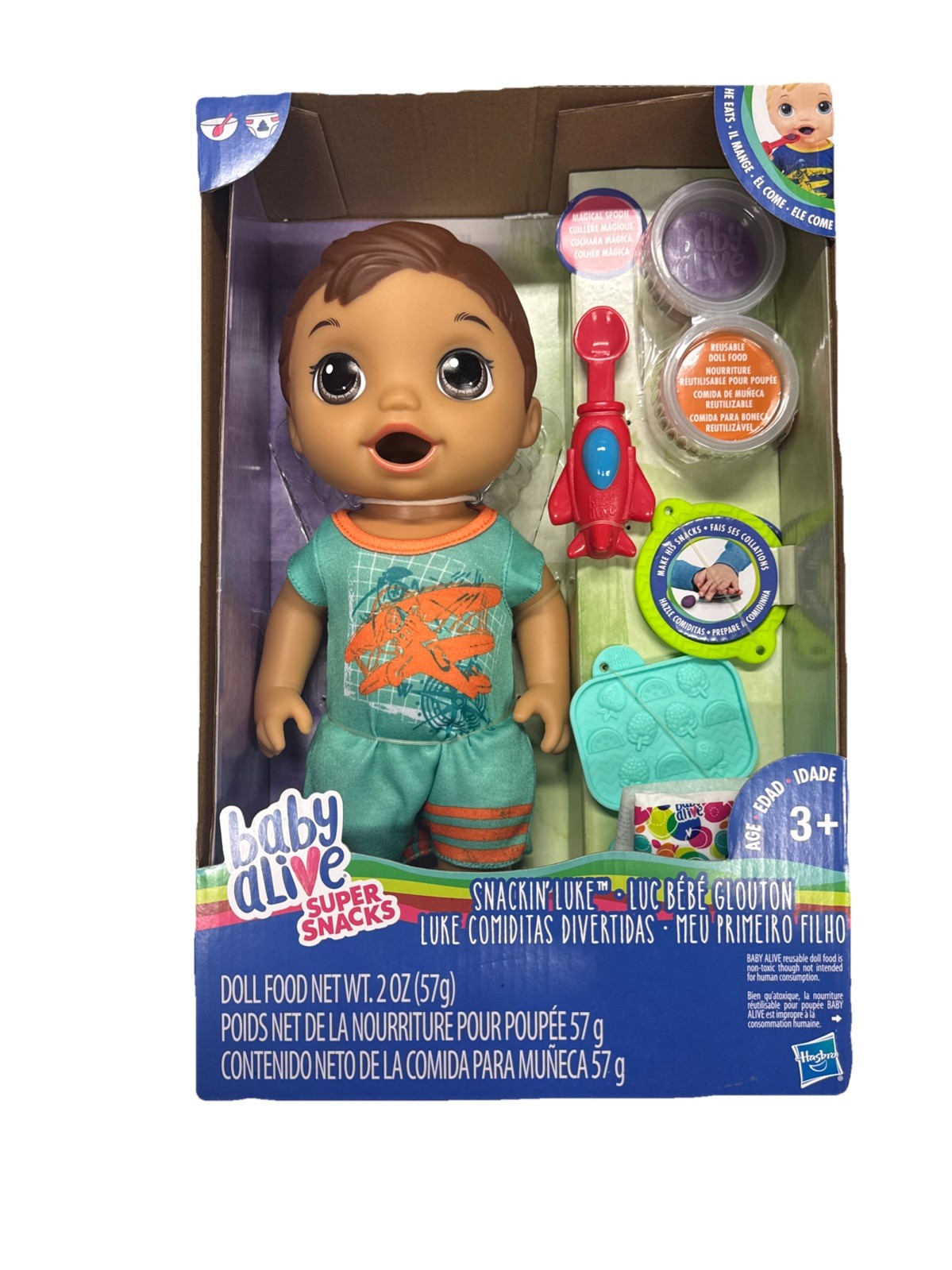 Hasbro Baby Alive Doll Super Snacks Snackin' Luke Boy Austra