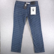 Crooks & Castles AOP Logo Fashion Streetwear Denim Jeans Mens 38x32 (38x34)