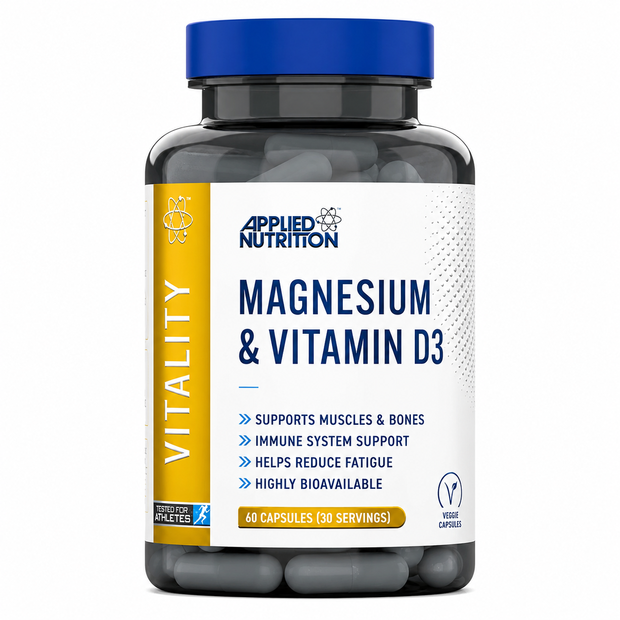 Applied Nutrition Magnesium Blend & Vitamin D Capsule Reduce Fatigue 60 Caps - Image 2