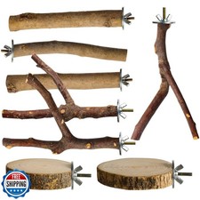 StyEdEk 8 Pack Natural Wood Bird Perches Parrot Perch Stand Parak