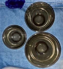 Set Of 3 Vintage Amber Brown Pyrex Glass Nesting Mixing Bowls