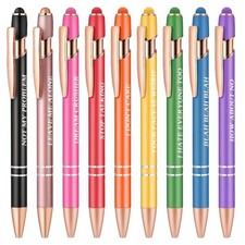 Aozora 9 Pack Ballpoint Pens Smooth Writing 2-in-1 Stylus Retractable Ballpoi...