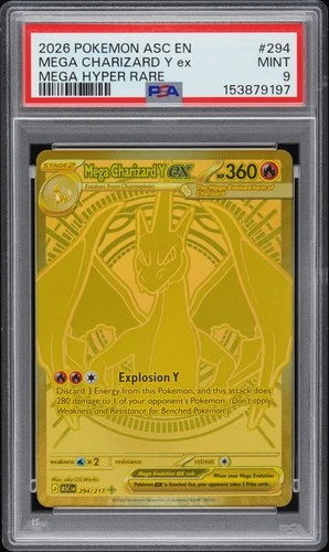 2026 POKEMON ASC EN-ASCENDED HEROES MEGA HYPER RARE MEGA CHARIZARD Y EX PSA 9