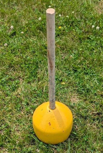 Vintage Yellow Foam And Wood Lobster Trap Buoy From Maritimes