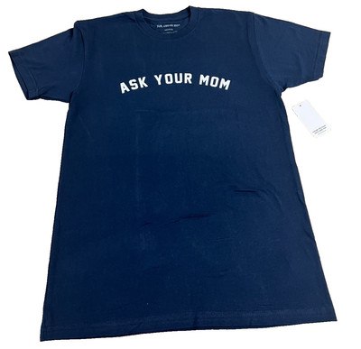 Anthropologie Erin & Sara Sub_Urban Riot Tee Men s M Blue  Ask Your Mom  Graphic