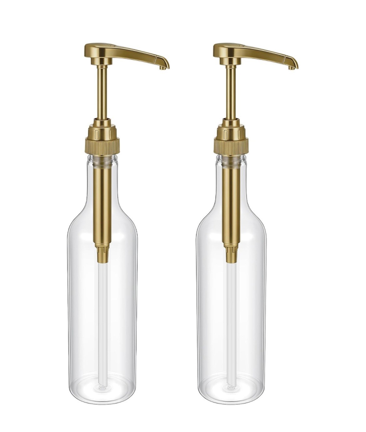With Golden Pump Plastic Syrup Dispenser
