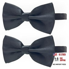 Adjustable Black Bow Tie Collar for Dogs - Black
