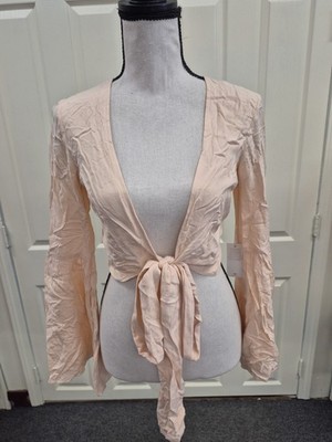 Winston White bell sleeve tie front top - Blush - XS