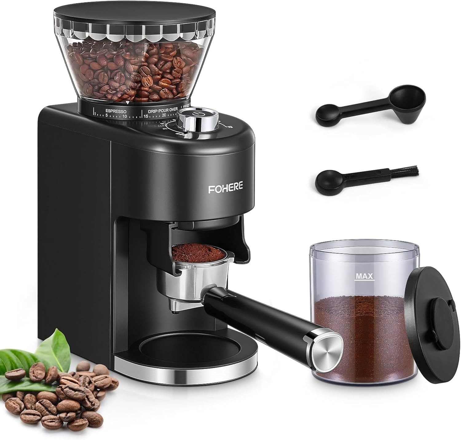 Conical Burr Coffee Grinder Electric 35 Precise Settings for Espresso Drip