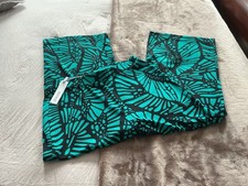 Chicos Travelers Pants Sz 1 Teal And Black