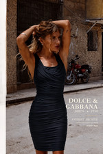 Dolce & Gabbana Iconic Ruched Silk Bodycon Black Mini Dress IT40