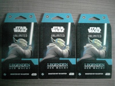 STAR WARS UNLIMITED LEGENDEN DER MACHT: 3x BOOSTER PACKS Trading Cards NEU OVP