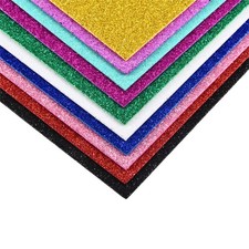 2 Set 7.8 x 11.8 Inch 2mm Thickness EVA Glitter Foam Sheets Colorful