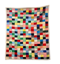 Colorful Patchwork 4" Square Quilt is handmade, approximately 72"x 60"