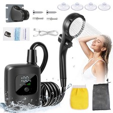 Portable Camping Shower 2400mAh Rechargeable Outdoor Camp Pump for Hiking Travel